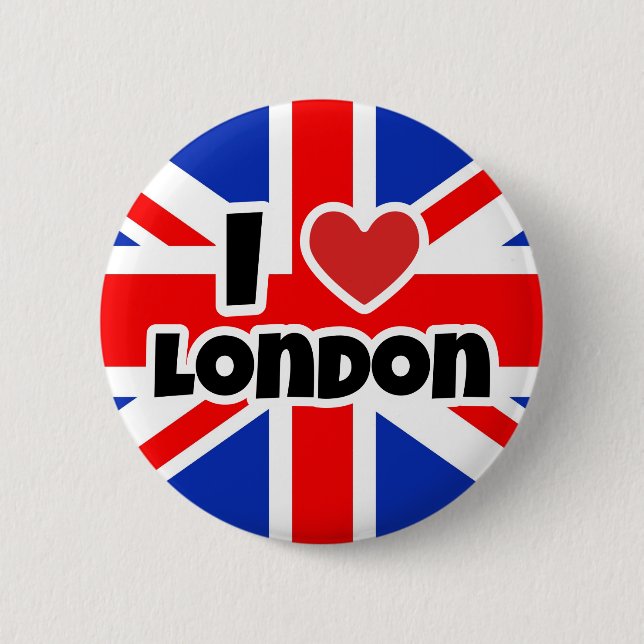 Chapa Redonda De 5 Cm Amo Londres (Anverso)