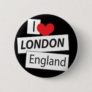 Chapa Redonda De 5 Cm Amo Londres Inglaterra
