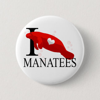 Chapa Redonda De 5 Cm Amo los botones de los Manatees