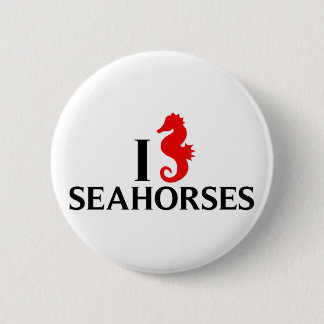 Chapa Redonda De 5 Cm Amo los caballos de mar, Seahorses