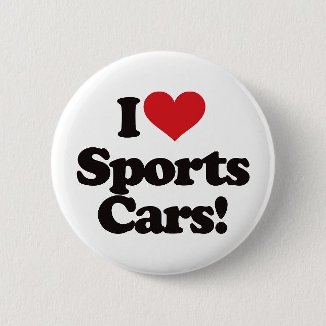 Chapa Redonda De 5 Cm ¡Amo los coches de deportes! (Anverso)