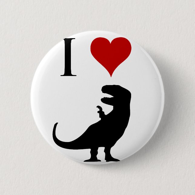 Chapa Redonda De 5 Cm Amo los dinosaurios - T-Rex (Anverso)