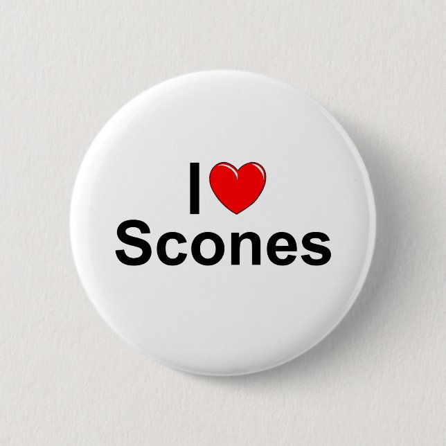 Chapa Redonda De 5 Cm Amo los Scones (del corazón) (Anverso)