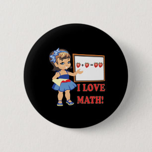 Chapa Redonda De 5 Cm Amo matemáticas