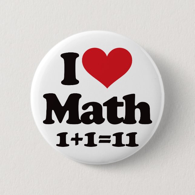 Chapa Redonda De 5 Cm ¡Amo matemáticas! (Anverso)