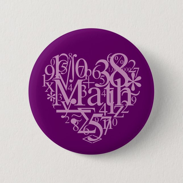 Chapa Redonda De 5 Cm Amo MathButton (Anverso)