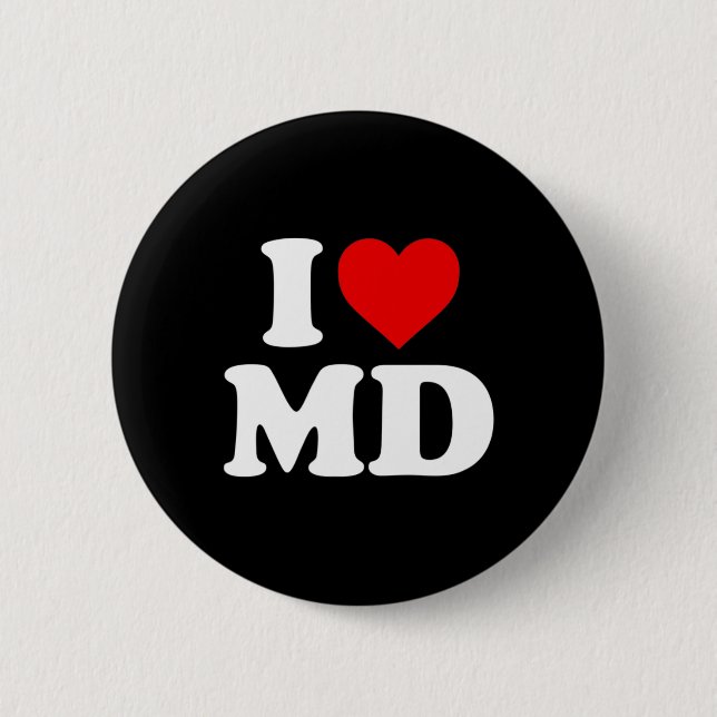 Chapa Redonda De 5 Cm Amo Md Heart Maryland (Anverso)