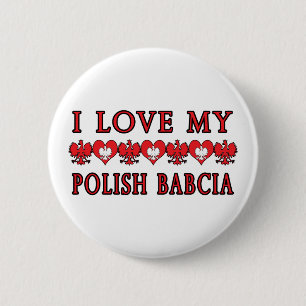 Chapa Redonda De 5 Cm Amo mi Babcia polaca