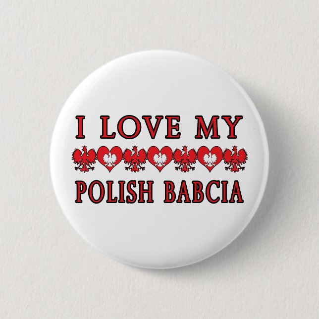 Chapa Redonda De 5 Cm Amo mi Babcia polaca (Anverso)