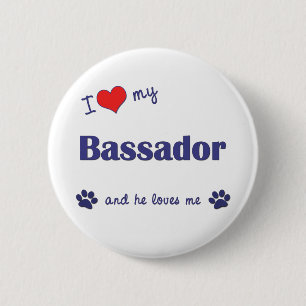 Chapa Redonda De 5 Cm Amo mi Bassador (el perro masculino)