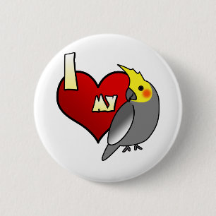 Chapa Redonda De 5 Cm Amo mi Cockatiel