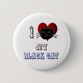 Chapa Redonda De 5 Cm amo mi gato negro