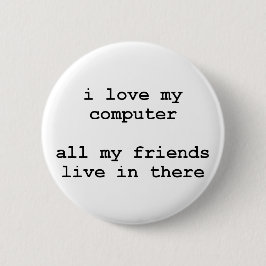 Chapa Redonda De 5 Cm amo mi ordenador