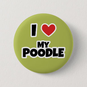Chapa Redonda De 5 Cm Amo mi Poodle