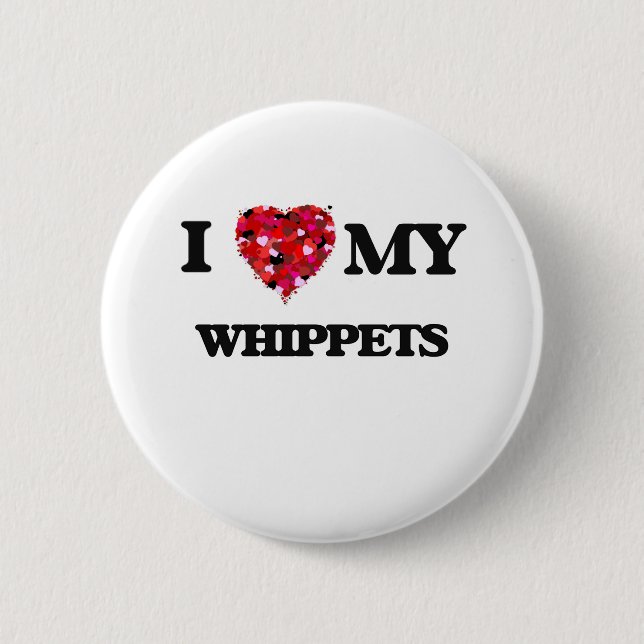 Chapa Redonda De 5 Cm Amo mi Whippets (Anverso)