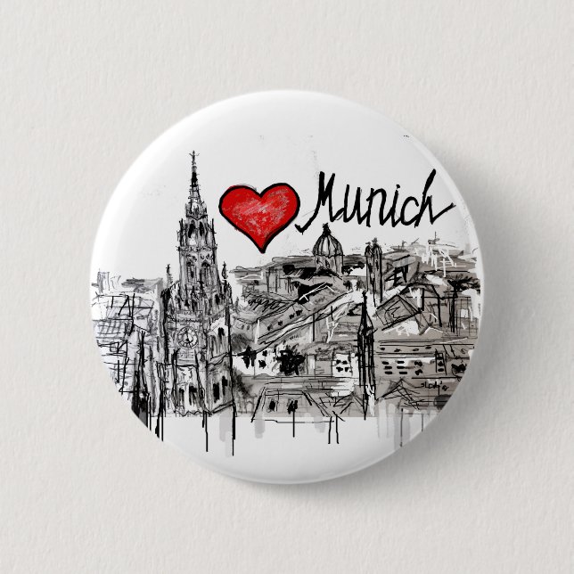 Chapa Redonda De 5 Cm Amo Munich (Anverso)