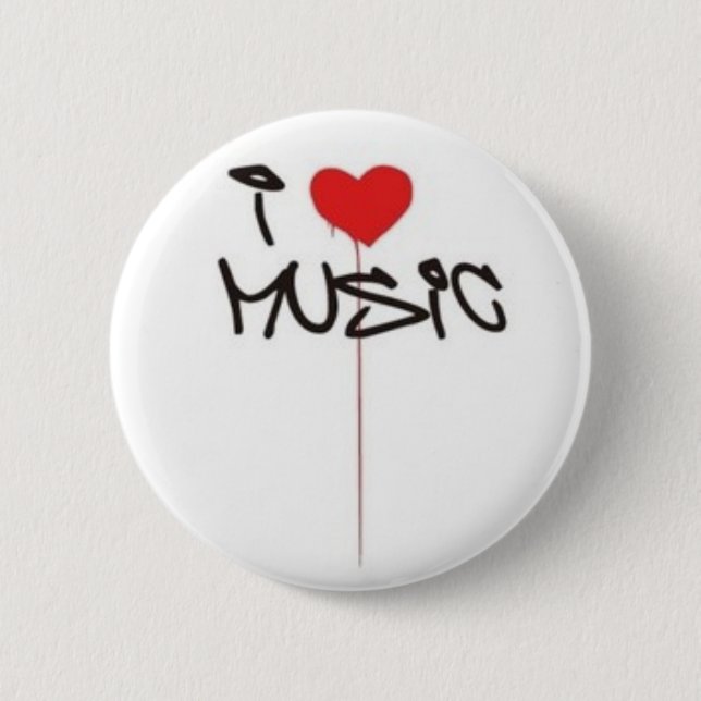 Chapa Redonda De 5 Cm Amo música (Anverso)