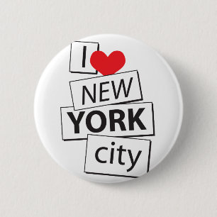 Chapa Redonda De 5 Cm Amo New York City