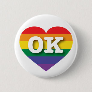 Chapa Redonda De 5 Cm Amo Oklahoma Orgullo Gay Corazón Arcoiris