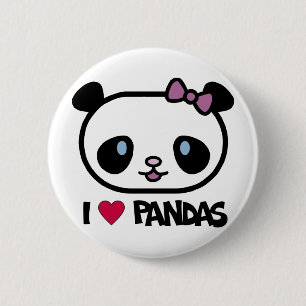 Chapa Redonda De 5 Cm Amo pandas