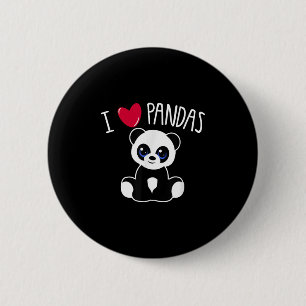 Chapa Redonda De 5 Cm Amo Pandas Cute Panda Lover Cita Heart Panda A