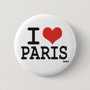Chapa Redonda De 5 Cm Amo París