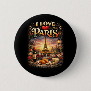 Chapa Redonda De 5 Cm Amo París