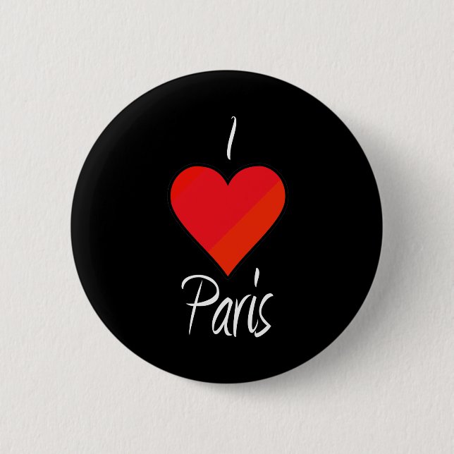 Chapa Redonda De 5 Cm Amo París (Anverso)