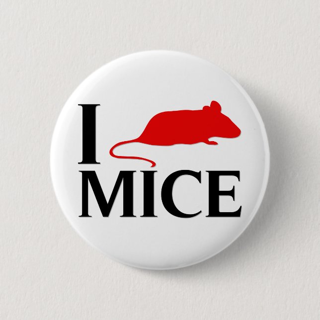 Chapa Redonda De 5 Cm Amo ratones (Anverso)