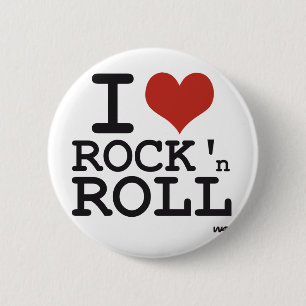 Chapa Redonda De 5 Cm Amo rock-and-roll