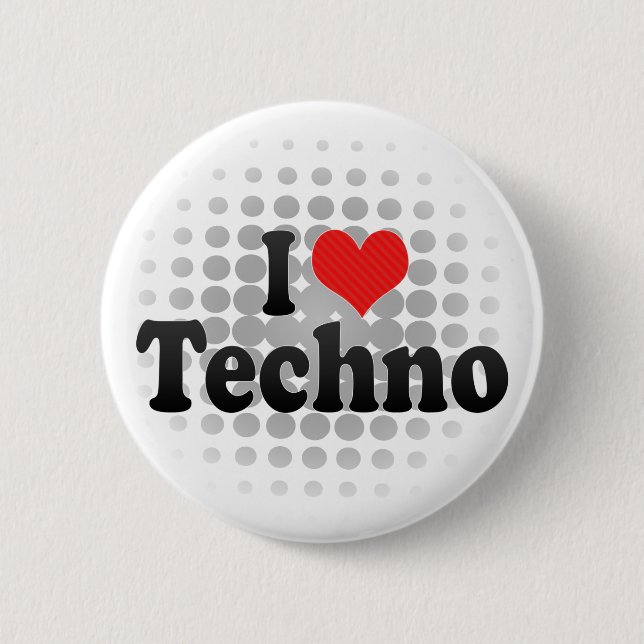 Chapa Redonda De 5 Cm Amo Techno (Anverso)