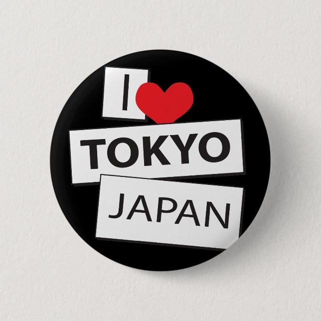 Chapa Redonda De 5 Cm Amo Tokio Japón (Anverso)