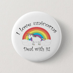 Chapa Redonda De 5 Cm ¡Amo trato de los unicornios con él!