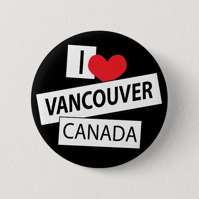 Chapa Redonda De 5 Cm Amo Vancouver Canadá (Anverso)
