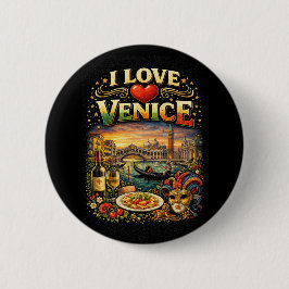 Chapa Redonda De 5 Cm Amo Venecia
