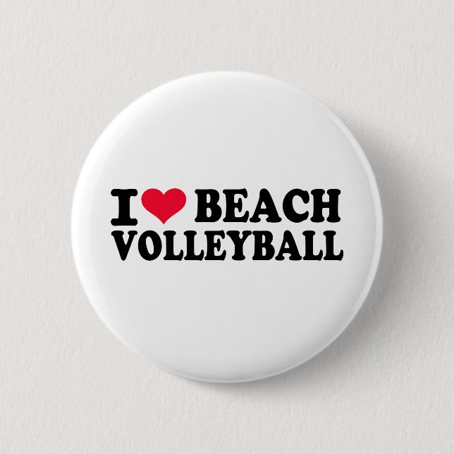 Chapa Redonda De 5 Cm Amo voleibol de playa (Anverso)