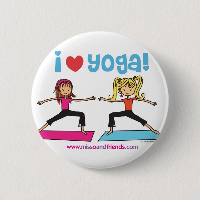 Chapa Redonda De 5 Cm amo yoga (Anverso)