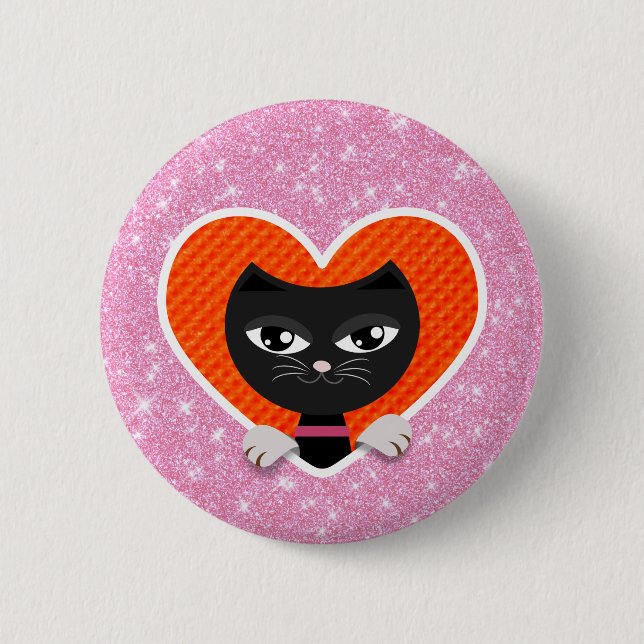 Chapa Redonda De 5 Cm Amor al gato (Anverso)