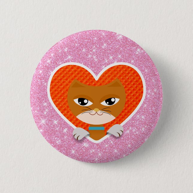 Chapa Redonda De 5 Cm Amor al gato (Anverso)