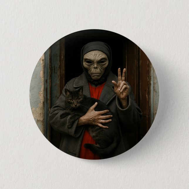 Chapa Redonda De 5 Cm Amor Alien (Anverso)
