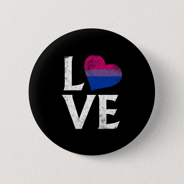 Chapa Redonda De 5 Cm Amor apilado orgullo bisexual (Anverso)