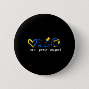 Chapa Redonda De 5 Cm Amor Apoyo Paz Ucrania Conciencia Corazón Unidad M