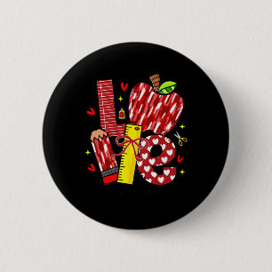 Chapa Redonda De 5 Cm Amor Apple Pencil Vida de Maestro Corazones de Laz