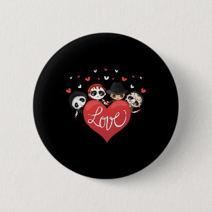 Chapa Redonda De 5 Cm Amor Candy Heart Cute Asesino Horror Película Anti