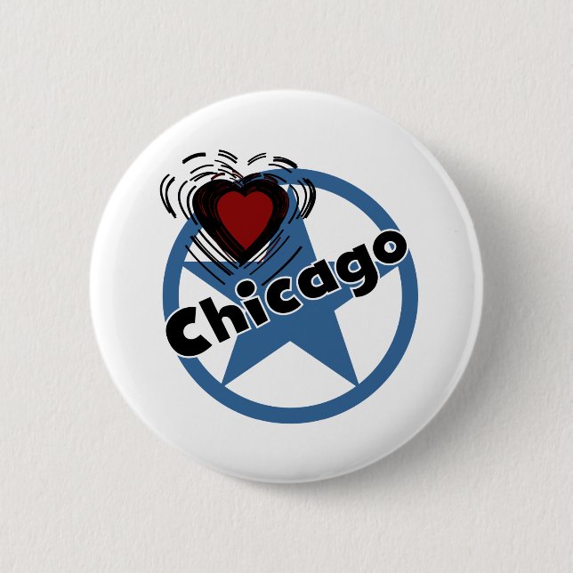 Chapa Redonda De 5 Cm Amor Chicago (Anverso)