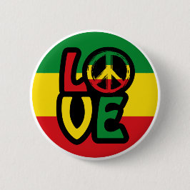 Chapa Redonda De 5 Cm AMOR con símbolo de paz, estilo reggae