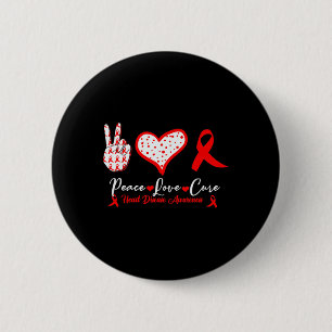 Chapa Redonda De 5 Cm Amor Cure Heart Disease Awareness Red Heart Ribbon