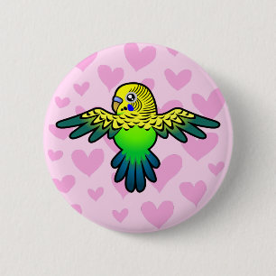 Chapa Redonda De 5 Cm Amor de Budgie