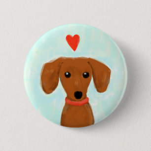 Chapa Redonda De 5 Cm Amor de Dachshund