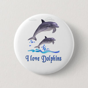 Chapa Redonda De 5 Cm Amor de delfines